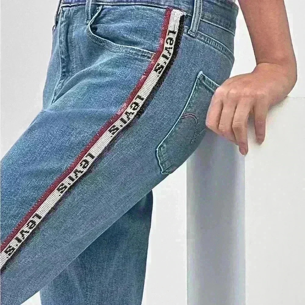 Levi’s 721 Sequin High Rise Jeans Spectator Sport Limited Edition Big E size 32 - Picture 3 of 9